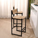 Set of 2 Giga paper rope weave bar stools with back support, ideal for kitchen island, bar, or counter seating.