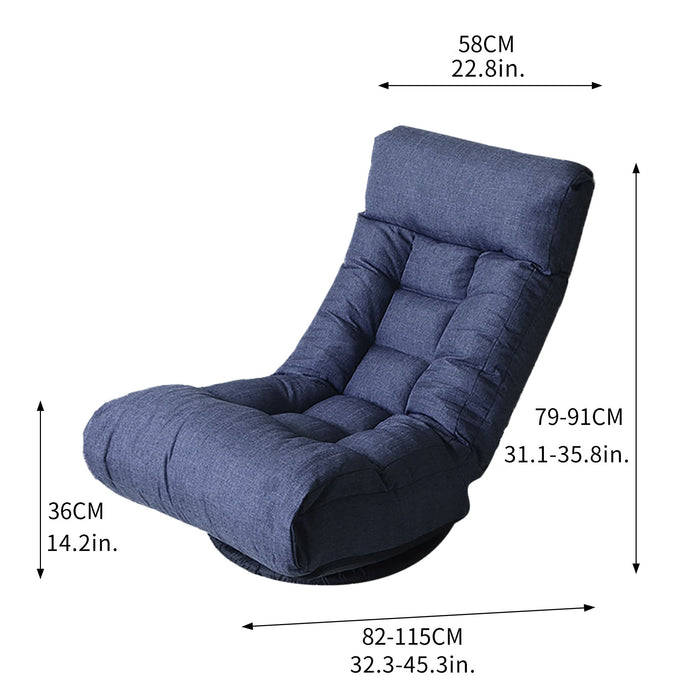 Giga adjustable Japanese reclining floor chair sofa with metal frame, featuring a cushioned seat and backrest for living room comfort