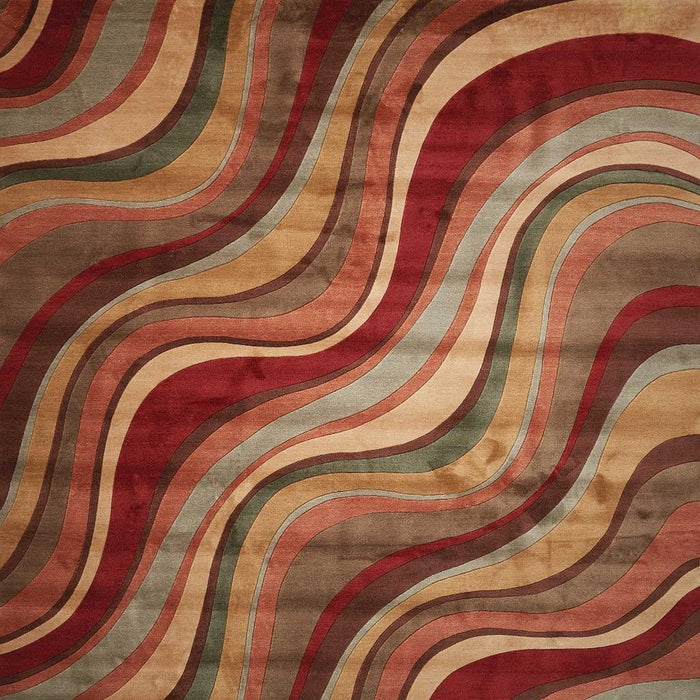 8' X 11' Striped Area Rug (551032) - Red