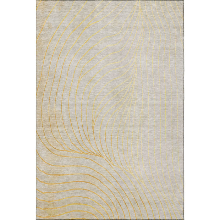 10' X 14' Abstract Washable Area Rug With UV Protection (718109) - Gold / Silver