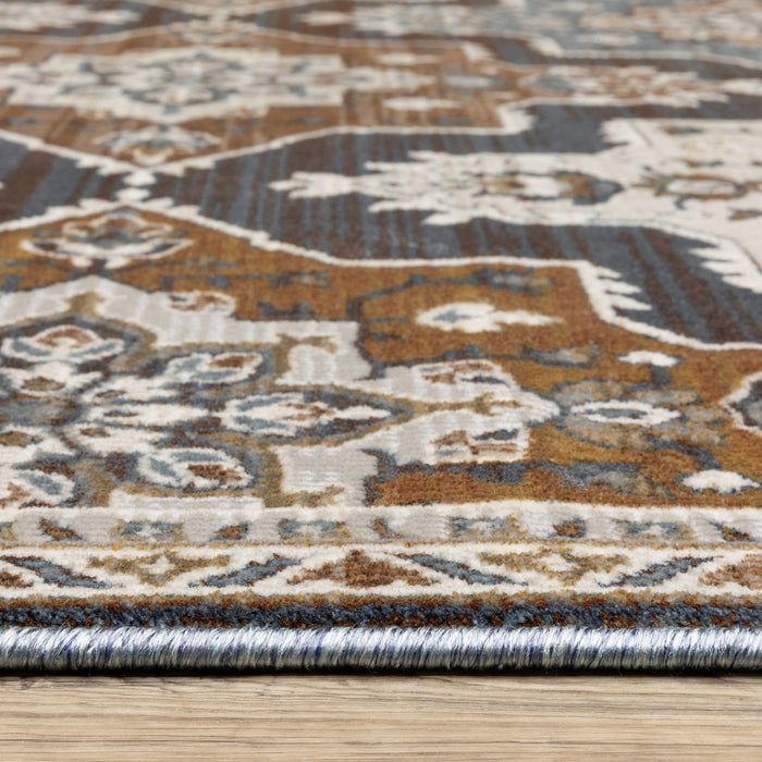 10' X 7' Traditional Medallion Area Rug - Gray And Blue