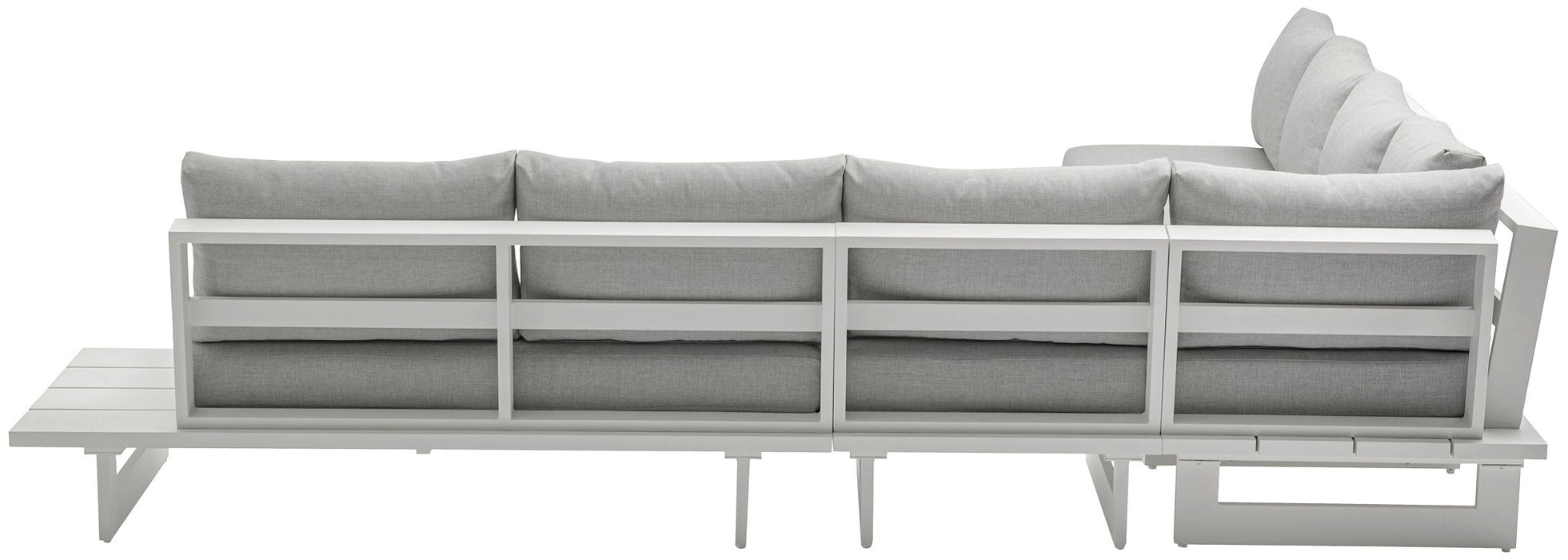 Maldives - 5 Piece Water Resistant Outdoor Patio Modular Sectional With White Base