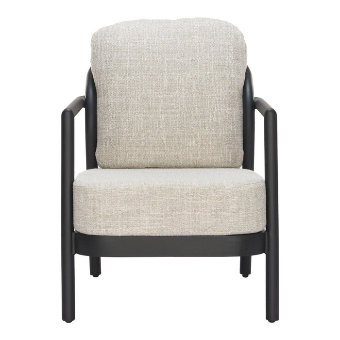 Fabric Arm Chair - Beige / Black