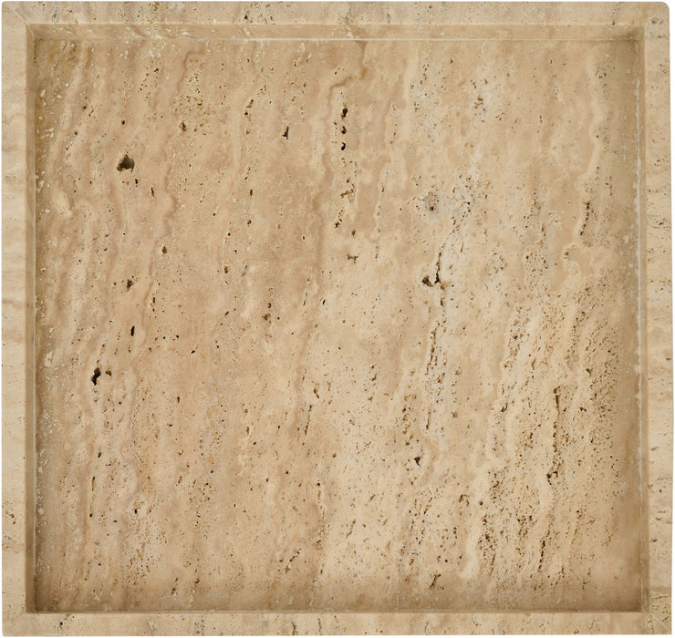 Michael travertine tray by Meridian Furniture, featuring a rectangular design with natural stone finish and sturdy handles.