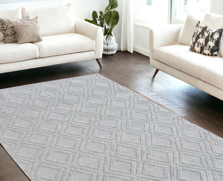 6' x 9' Geometric Handmade Area Rug - Gray