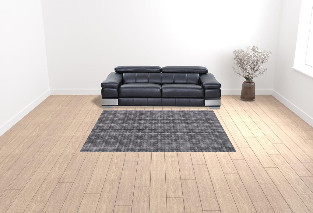 8' x 10' Medallion Hand Loomed Area Rug - Black And Charcoal