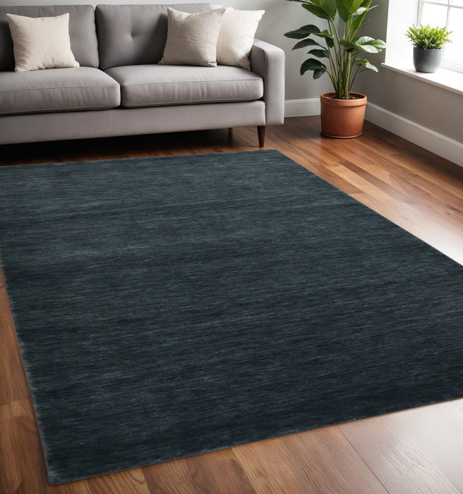 5' X 8' Wool Hand Woven Area Rug - Dark Gray