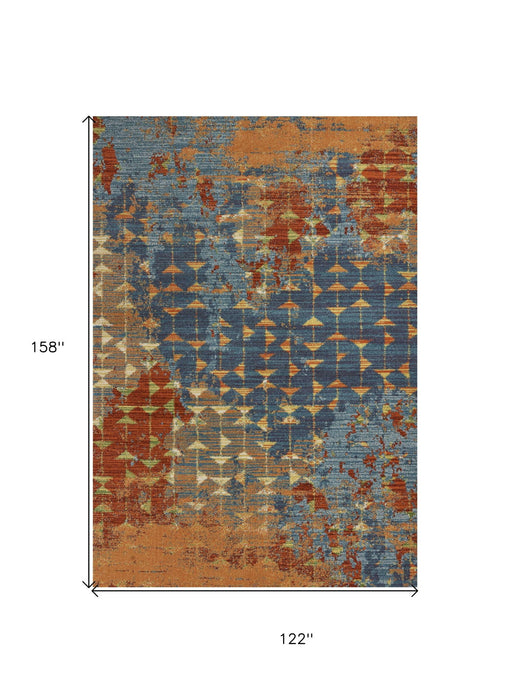 9' x 13' Polypropylene Area Rug - Blue Or Coral