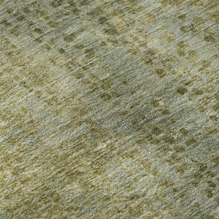 10' X 14' Abstract Washable Area Rug With UV Protection (717362) - Green / Gold