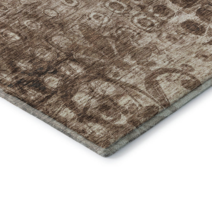 10' X 14' Washable Area Rug With UV Protection (649996) - Chocolate / Beige