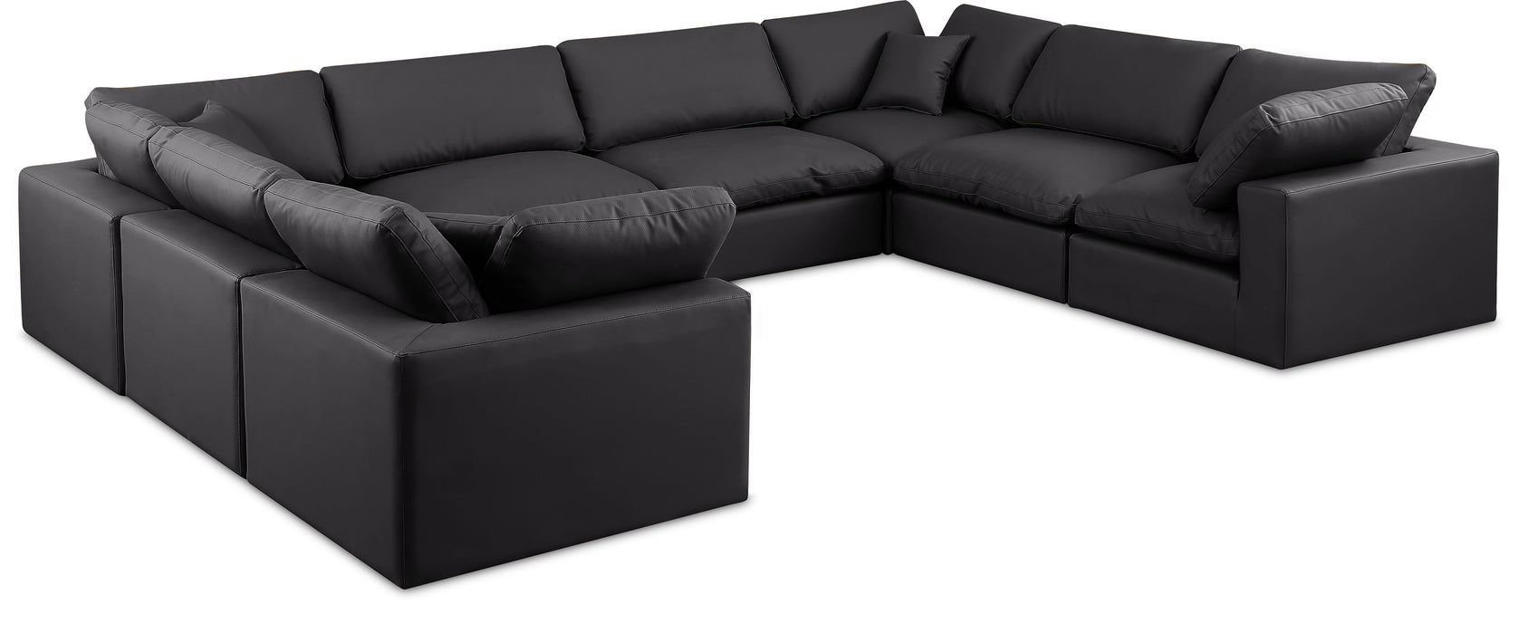 Comfy - 8 Piece Faux Leather Modular Sectional
