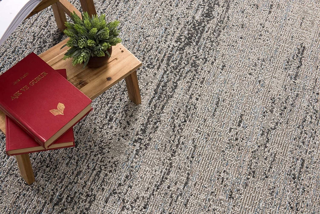 8' x 10' Abstract Area Rug - Blue And Gray