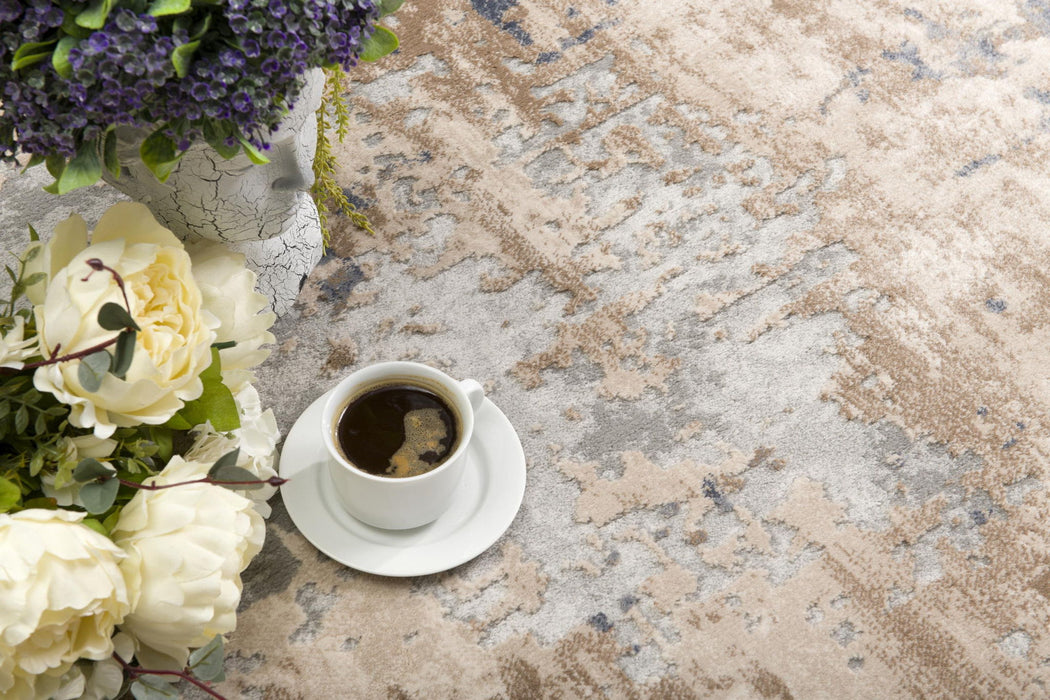 7.8' x 10.8' Abstract Dhurrie Area Rug - Beige