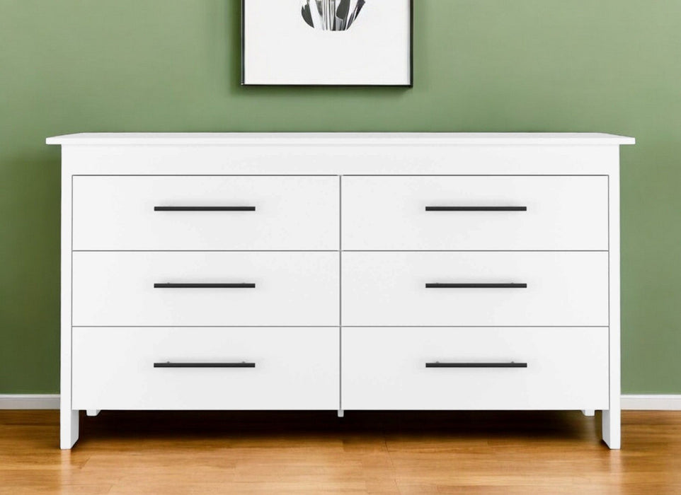 Six Drawer / Double Dresser - White