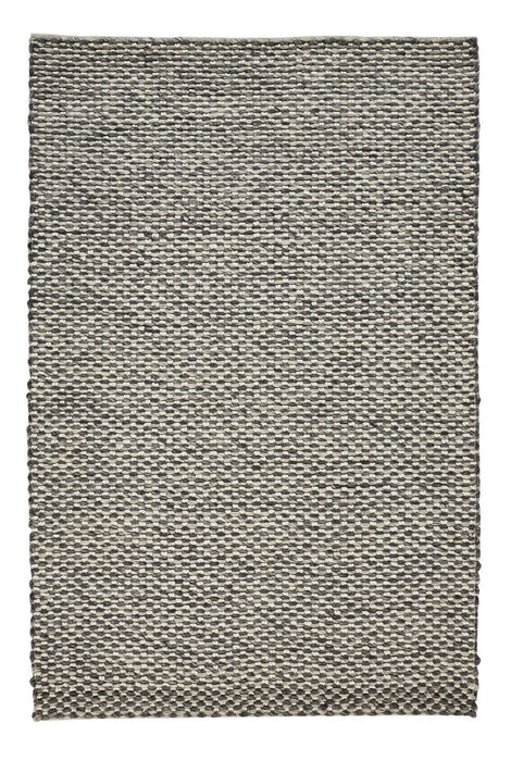 10' x 13' Wool Floral Hand Woven Area Rug - Gray And Ivory