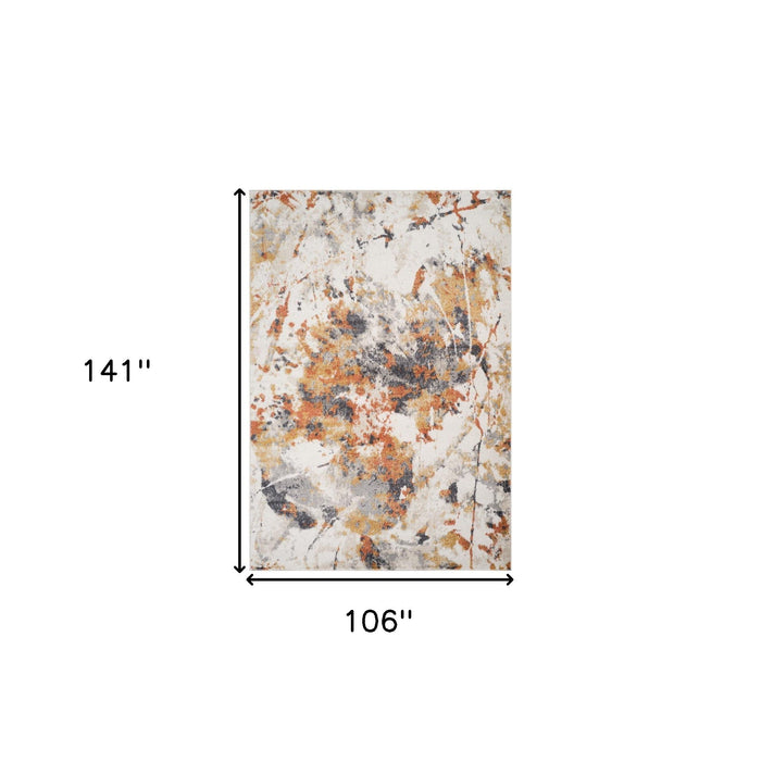 9' X 12' Abstract Area Rug - Ivory / Gray