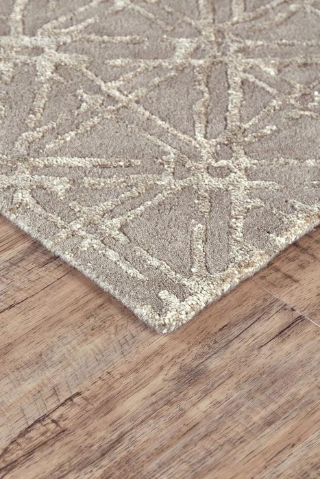 8' x 11' Wool Abstract Tufted Handmade Area Rug - Taupe Ivory And Tan
