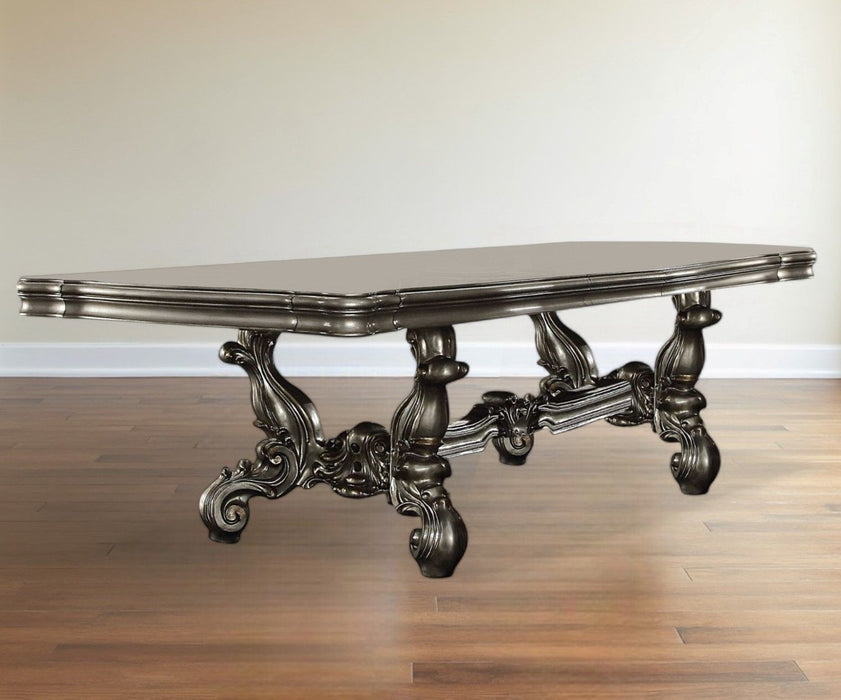 46" Solid Wood Trestle Base Dining Table - Platinum