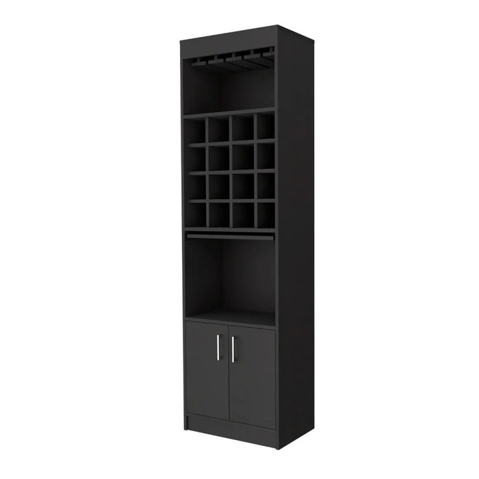 Bar Cabinet With Eighteen Shelves - Black