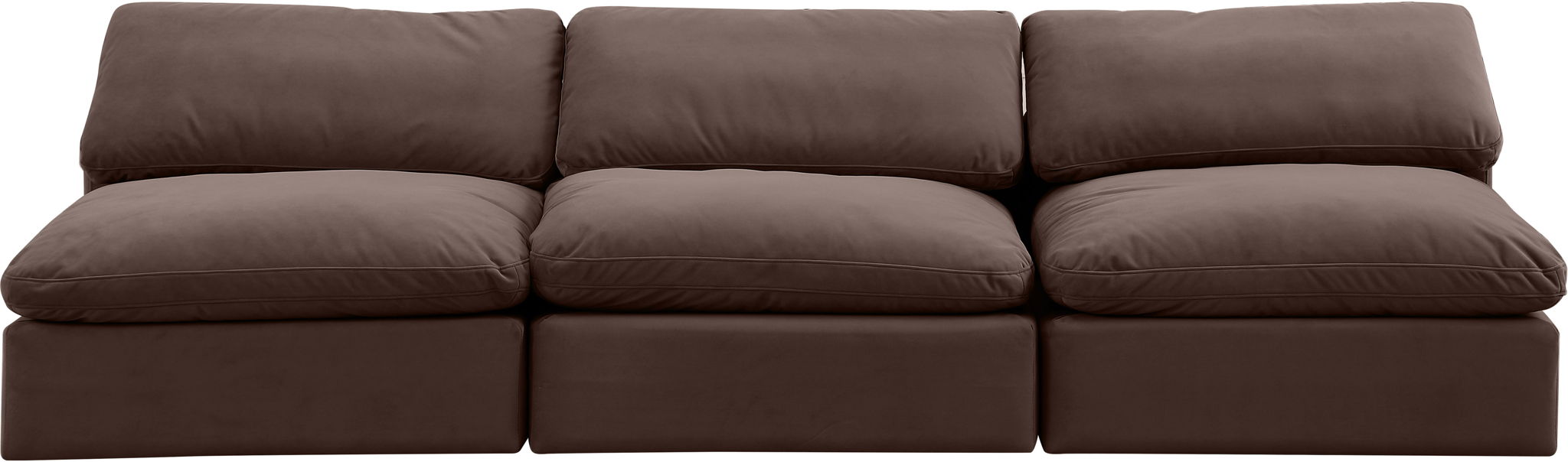 Comfy - Velvet Modular Armless Sofa 3 Seats