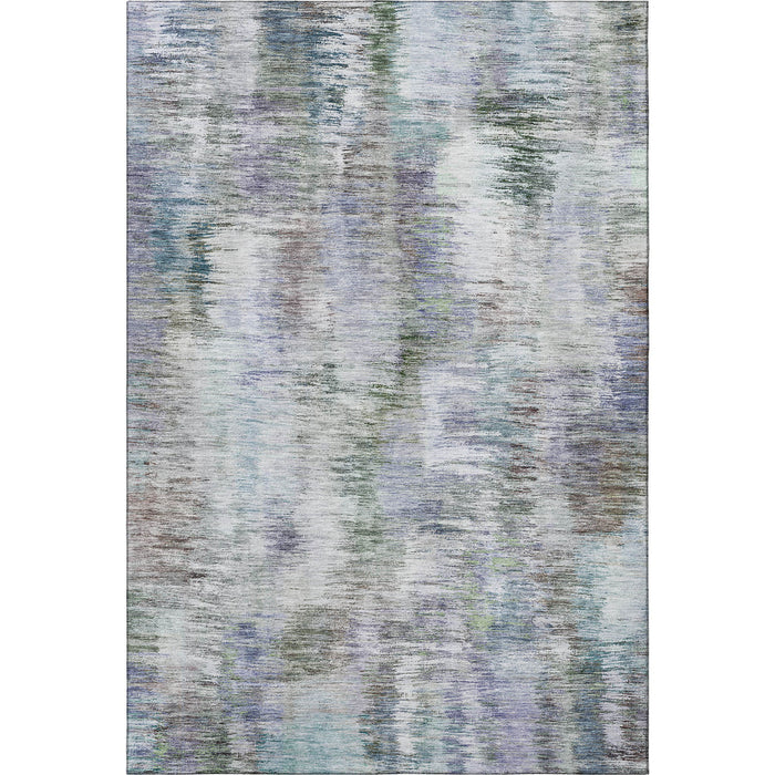 9' X 12' Abstract Washable Area Rug With UV Protection - Green And Gray