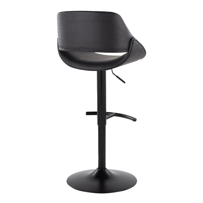 Fabrizzi - Adjustable Barstool With Rounded T Footrest (Set of 2) - Black Metal
