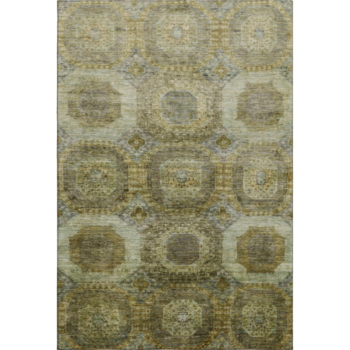 10' X 14' Abstract Geometric Washable Area Rug With UV Protection (708952) - Gold / Beige / Brown