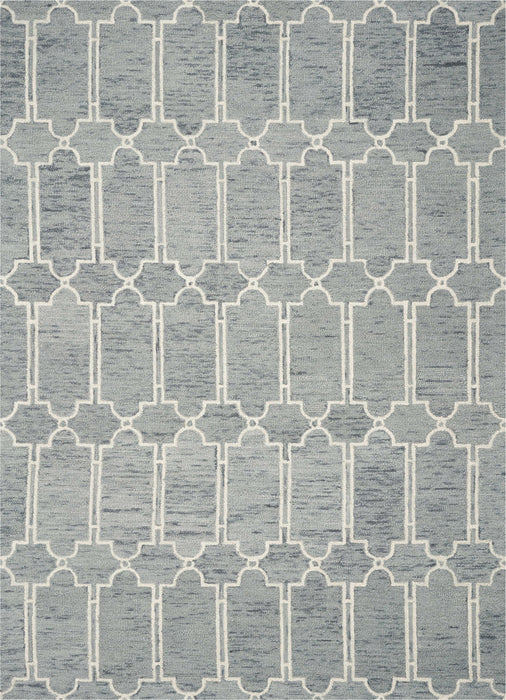 8' x 10' Hand Tufted Geometric Indoor Area Rug - Slate Blue