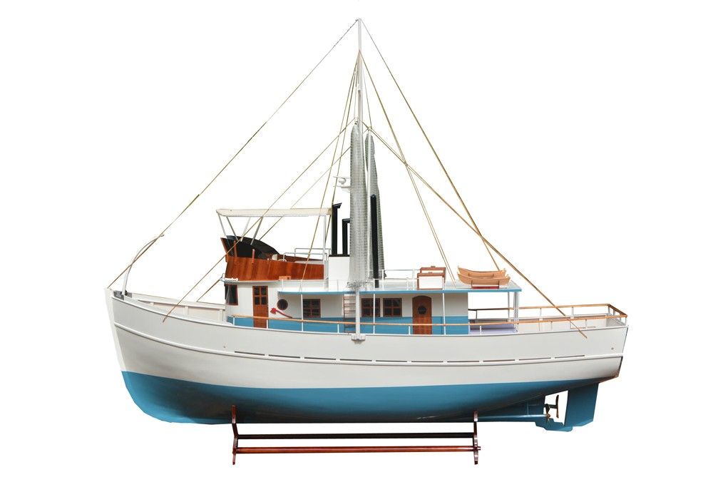 Dickie Walker XXXL Trawler Yacht Model - Blue / White