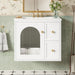 Giga wall-mounted bathroom vanity set with sink, two drawers, and soft-close door, modern design for stylish bathroom storage.