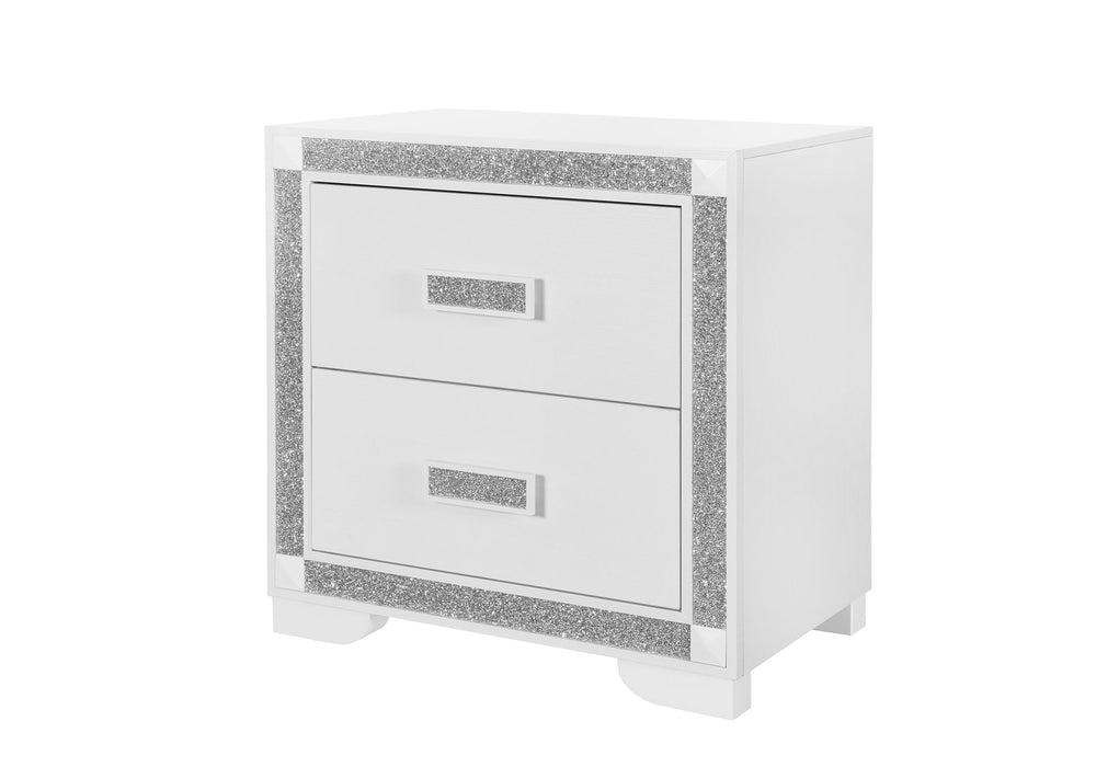 Soleil - Nightstand With Cooler And Speaker - White