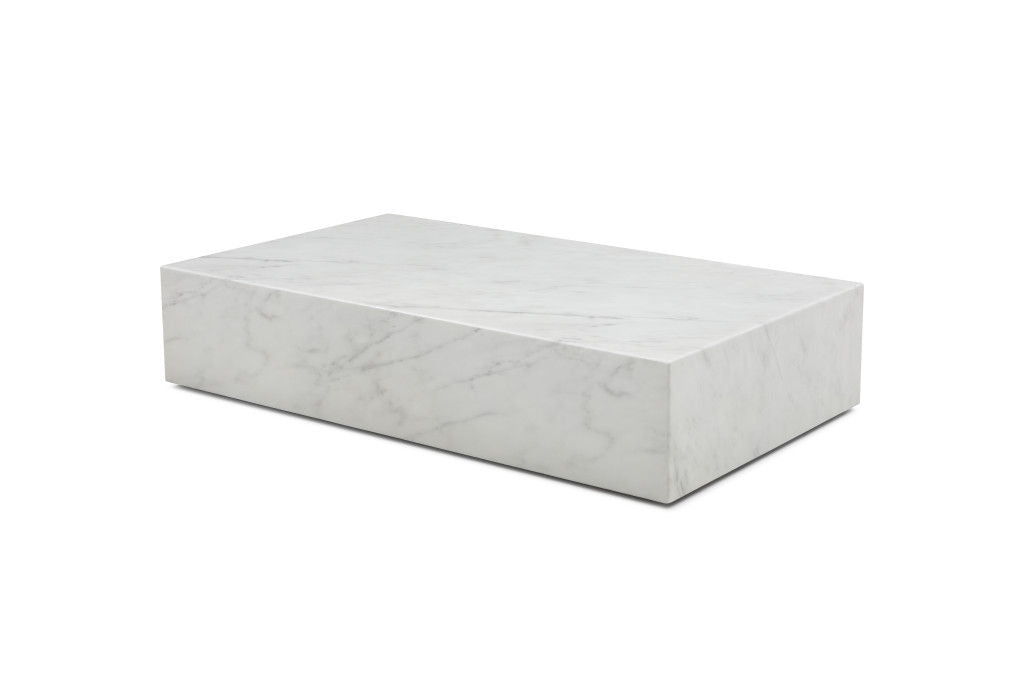 Genuine Marble Block Coffee Table (714506) - White