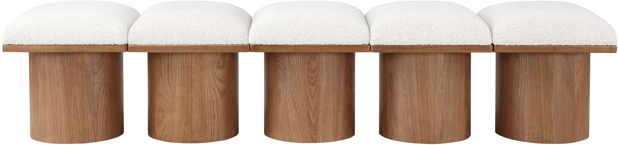 Pavilion - 5 Piece Modular Bench With Walnut Base