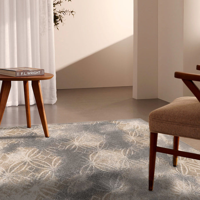 8' x 11' Abstract Power Loom Stain Resistant Area Rug - Black