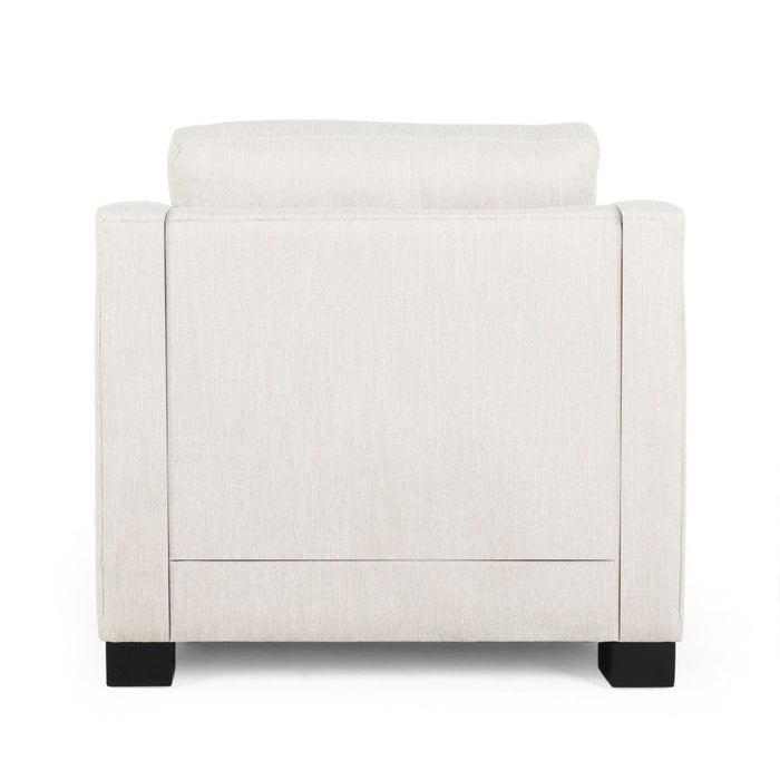 Fabric And Wood Arm Chair - Beige / Black