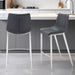 Set of two black and silver 30-inch steel low back bar chairs from HomeRoots, featuring bar height design and modern style.
