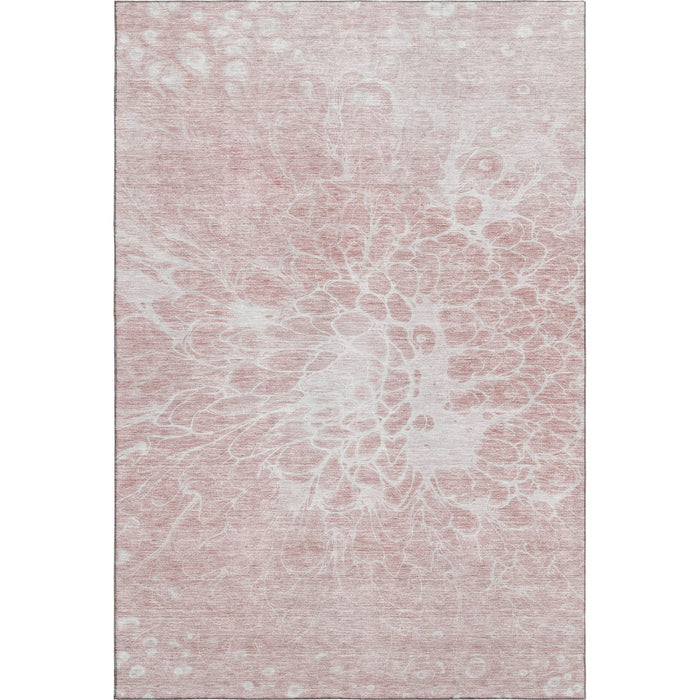 10' X 14' Abstract Washable Area Rug With UV Protection (654608) - Pink / Ivory