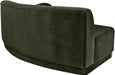 Meridian Furniture Avra velvet performance fabric upholstered armless sofa in a modern stationary sofa design.