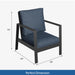 Giga all-weather ergonomic patio armchairs with thick cushions, set of 2, featuring sturdy frames and comfortable seating for outdoor use.