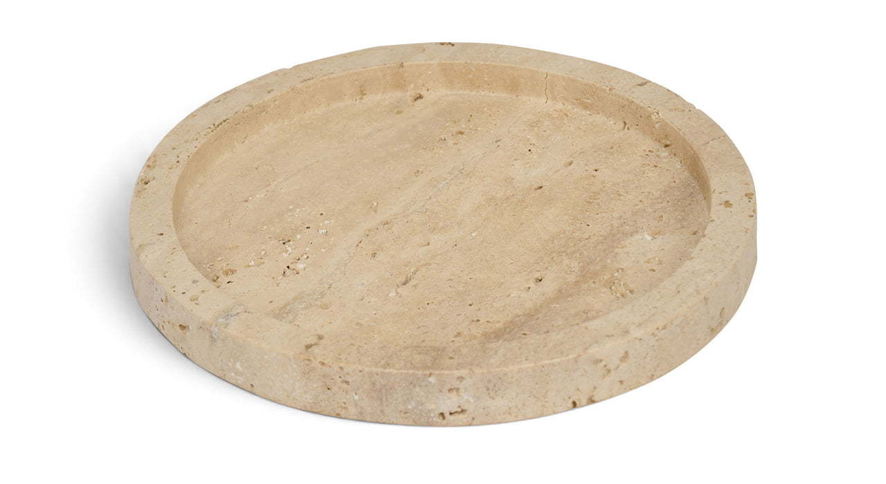 Dimitri travertine tray by Meridian Furniture, featuring a rectangular shape with smooth stone surface and modern design.