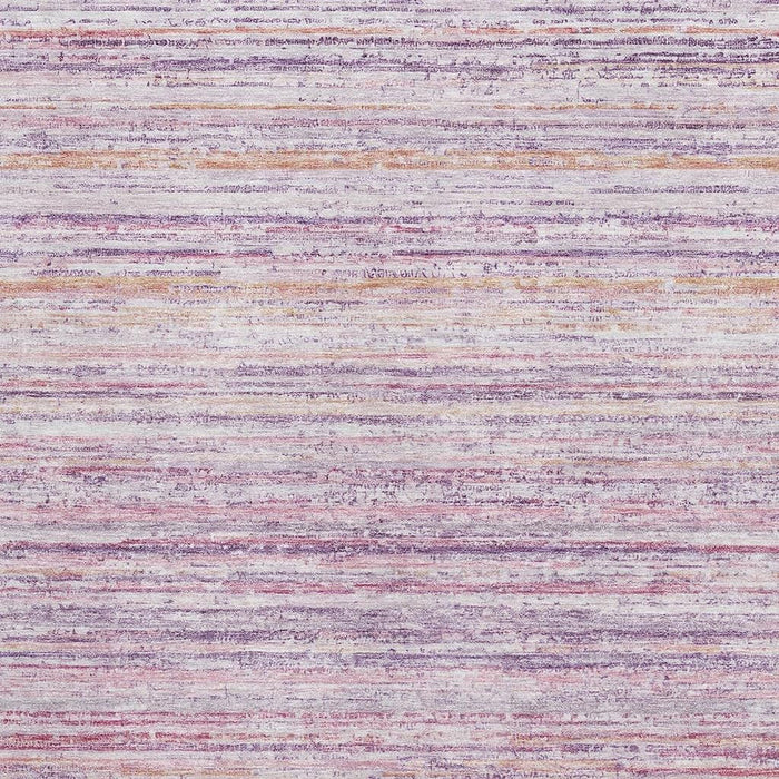 10' X 14' Striped Washable Area Rug With UV Protection (692352) - Mauve / Lavender / Ivory