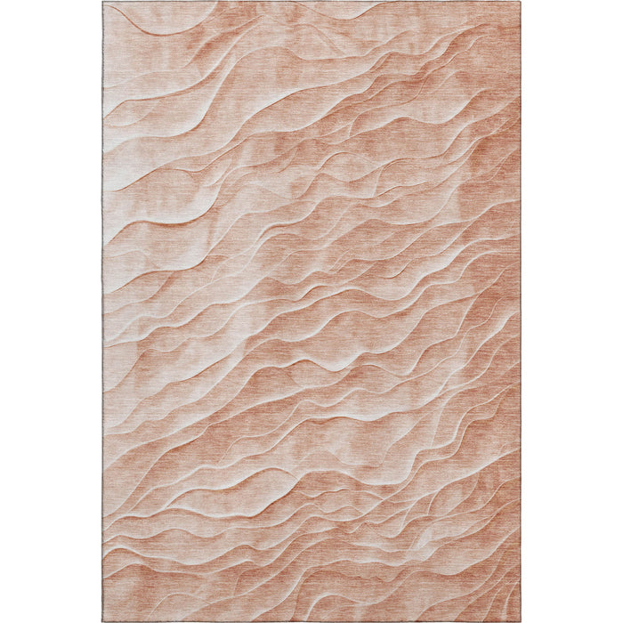 10' X 14' Abstract Washable Area Rug With UV Protection (694779) - Coral / Ivory