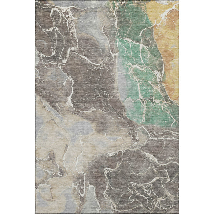 10' X 14' Abstract Washable Area Rug With UV Protection (701225) - Taupe / Brown / Gray
