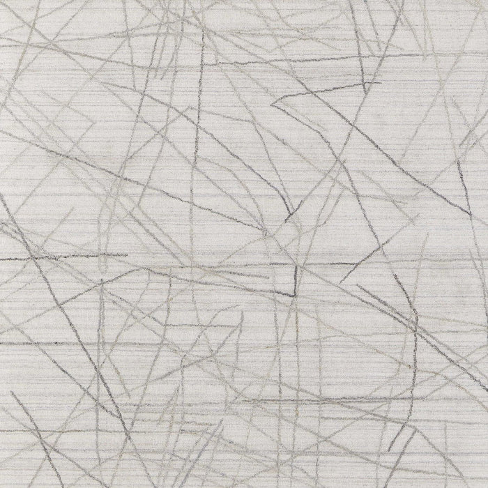 8' x 10' Abstract Hand Woven Wool Blend Area Rug - Gray And Ivory
