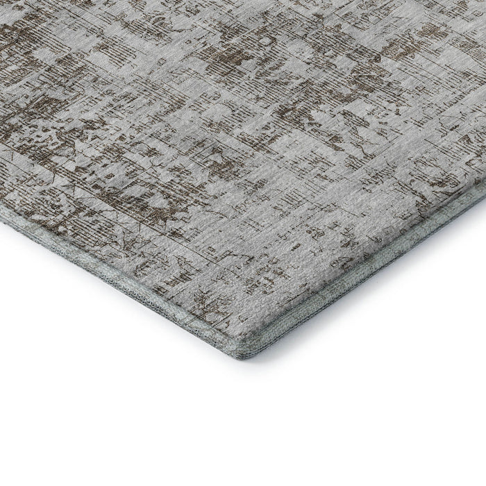 10' X 14' Oriental Washable Area Rug With UV Protection (691992) - Chocolate / Ivory