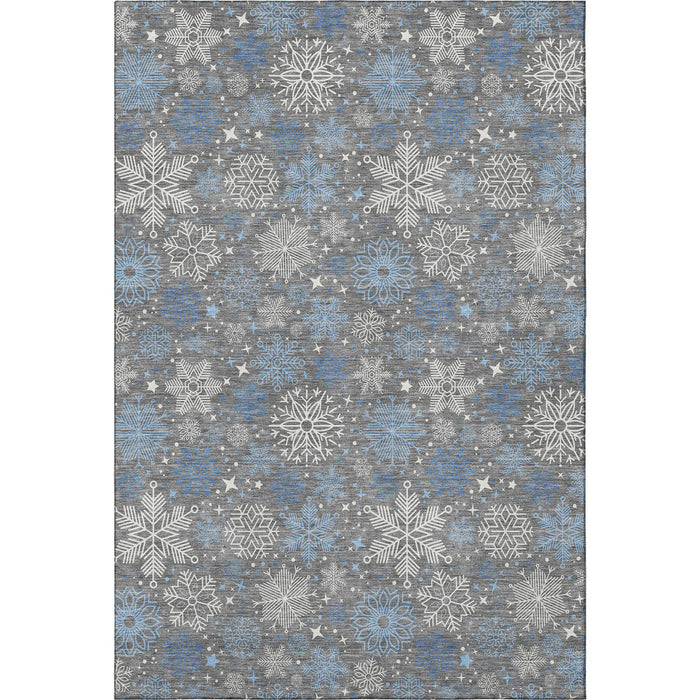 10' X 14' Abstract Geometric Washable Area Rug With UV Protection (702274) - Gray / Blue / Ivory