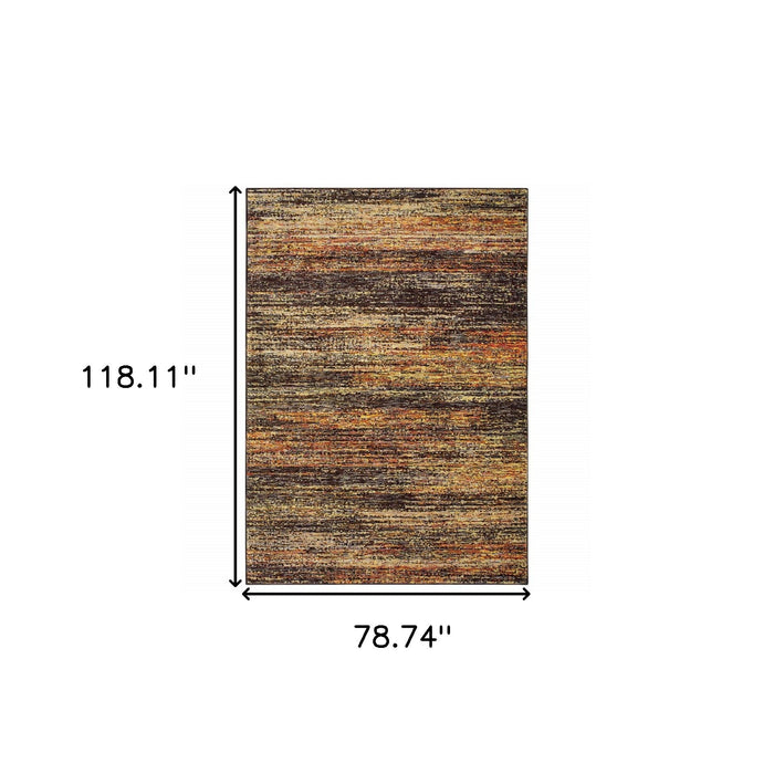6' x 9' Abstract Indoor Area Rug - Gold And Slate