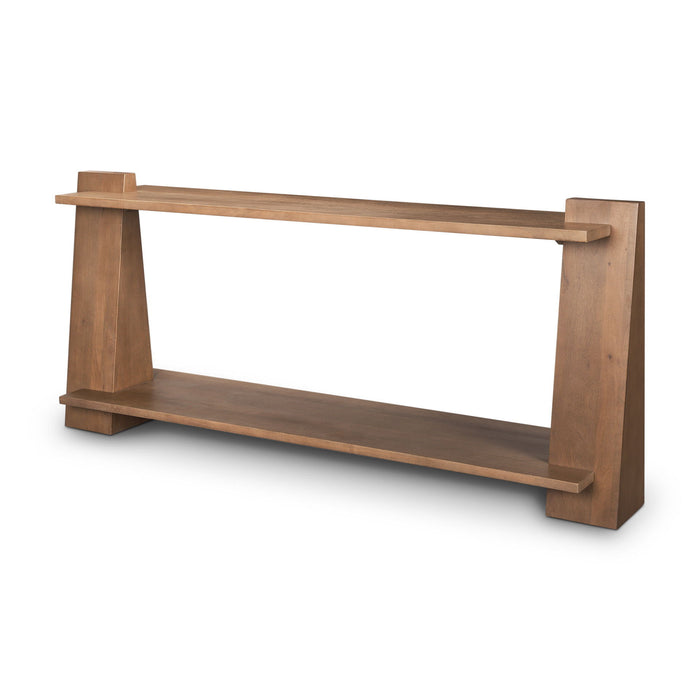 67" Solid Wood Solid Console Table With Shelf - Brown