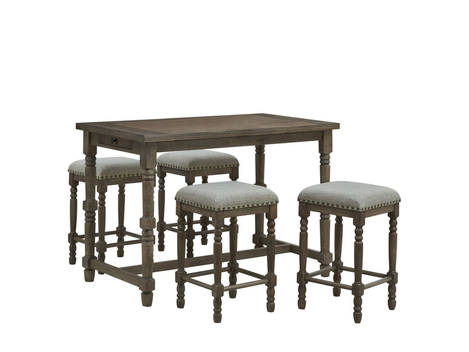 54'' Solid Wood Rectangular Bar Table - Walnut