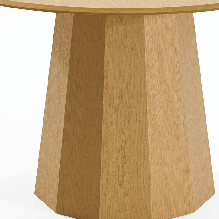 46" Wood Pedestal Base Round Top Table For Dining Room - Natural